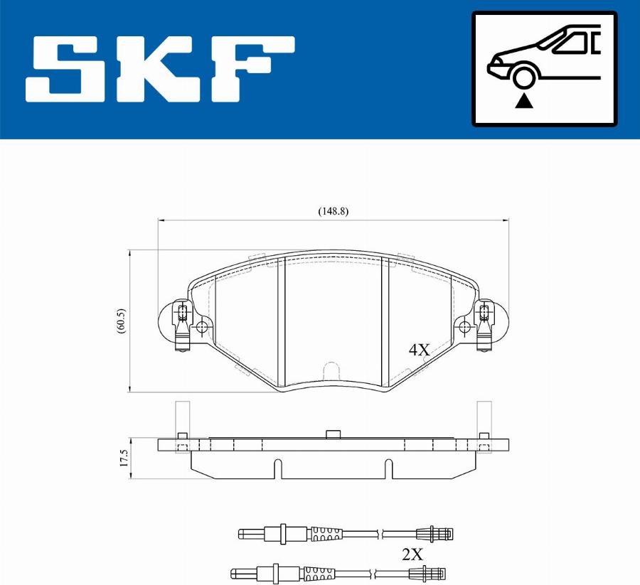 SKF VKBP 80463 E - Тормозные колодки, дисковые, комплект autospares.lv