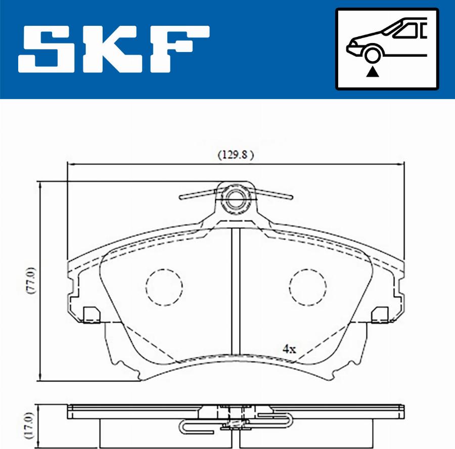 SKF VKBP 80404 A - Тормозные колодки, дисковые, комплект autospares.lv