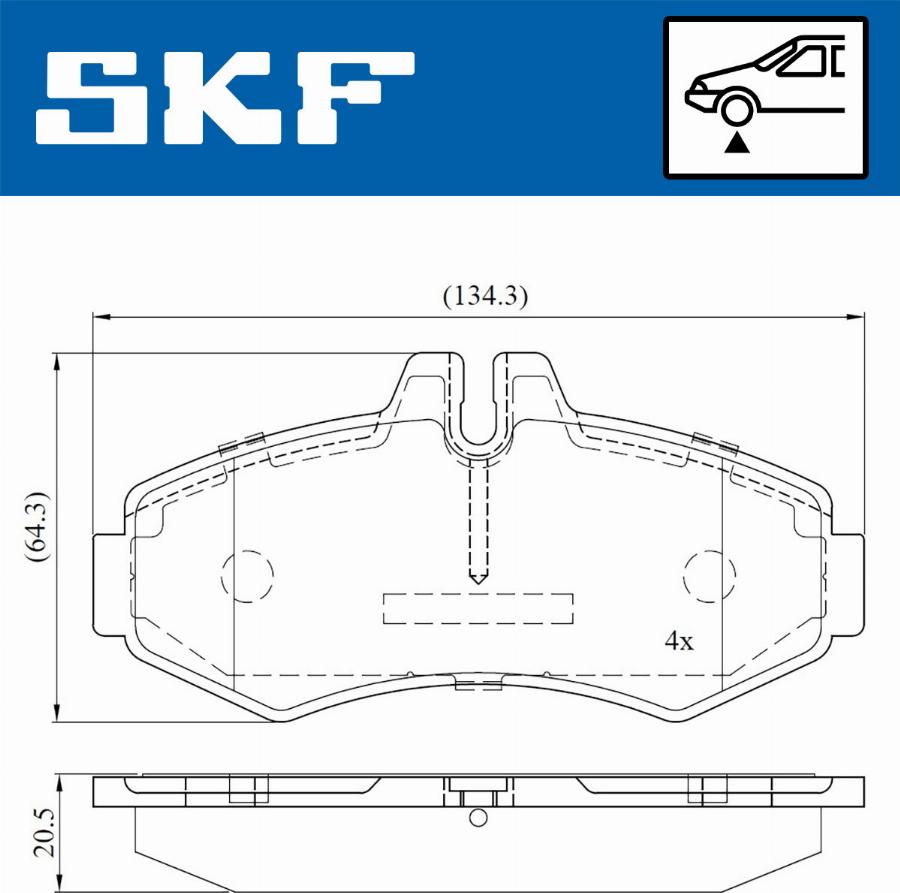 SKF VKBP 80412 - Тормозные колодки, дисковые, комплект autospares.lv