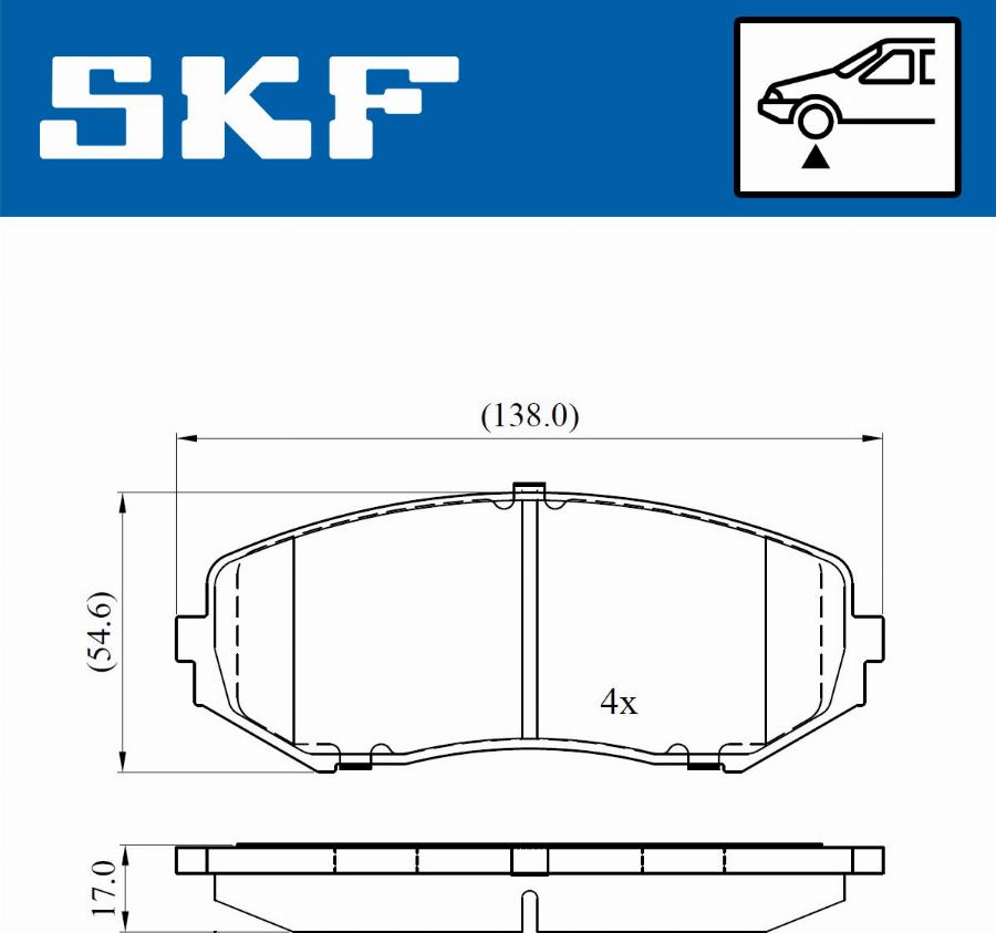 SKF VKBP 80417 A - Тормозные колодки, дисковые, комплект autospares.lv