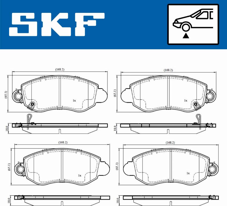 SKF VKBP 80489 A - Тормозные колодки, дисковые, комплект autospares.lv