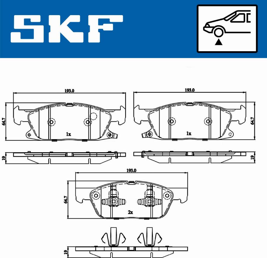 SKF VKBP 80433 A - Тормозные колодки, дисковые, комплект autospares.lv