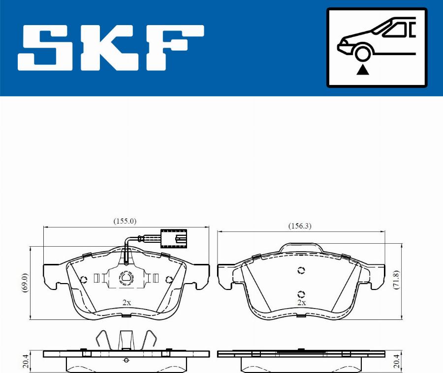 SKF VKBP 80432 E - Тормозные колодки, дисковые, комплект autospares.lv