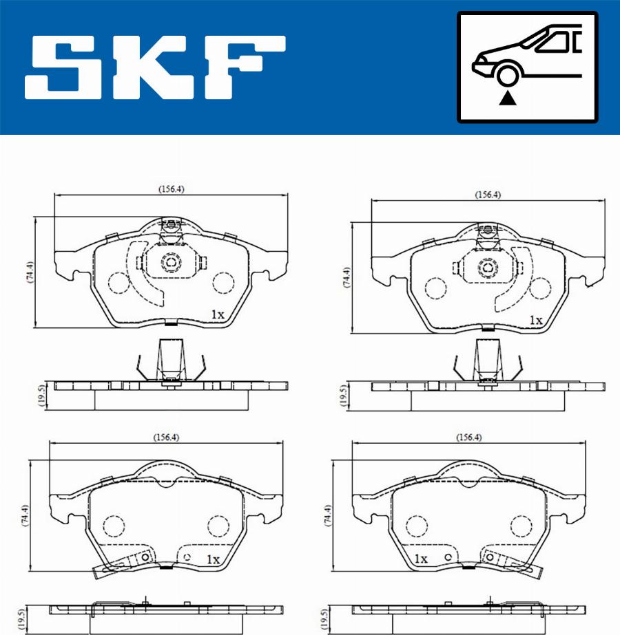 SKF VKBP 80424 A - Тормозные колодки, дисковые, комплект autospares.lv