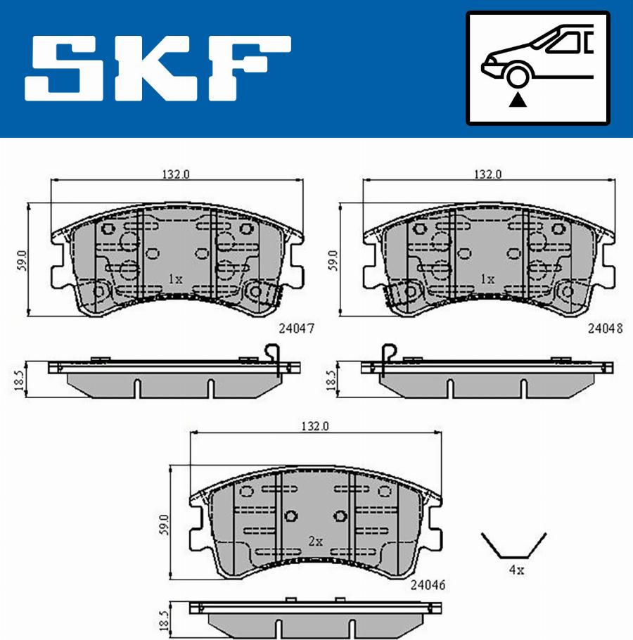 SKF VKBP 80421 A - Тормозные колодки, дисковые, комплект autospares.lv