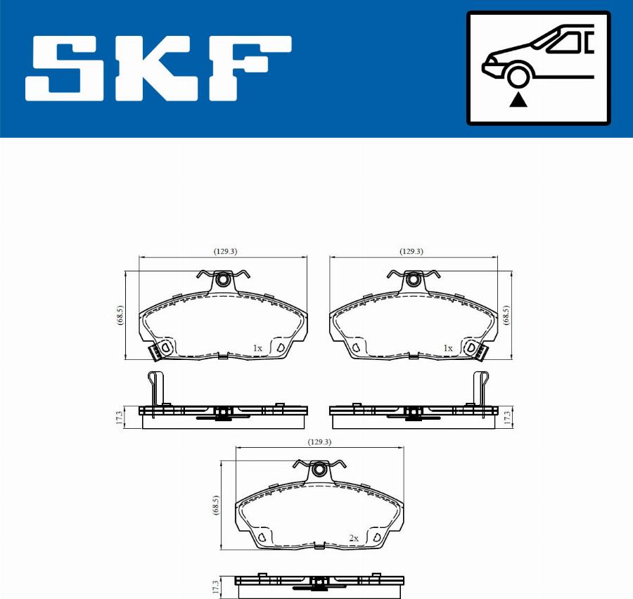 SKF VKBP 80479 A - Тормозные колодки, дисковые, комплект autospares.lv