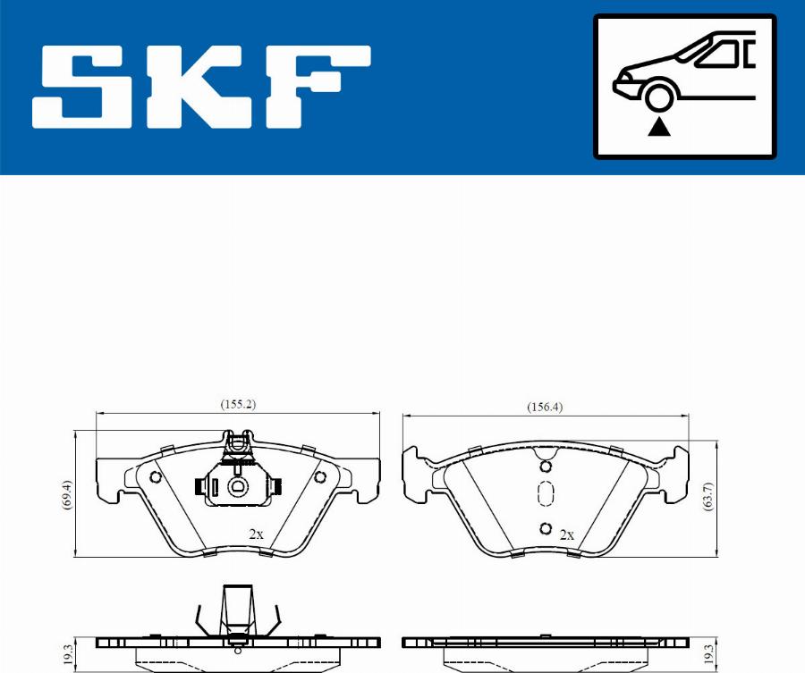 SKF VKBP 80474 - Тормозные колодки, дисковые, комплект autospares.lv