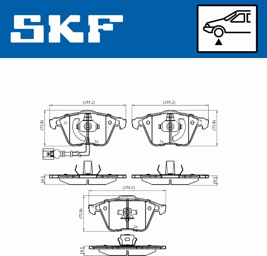 SKF VKBP 80594 E - Тормозные колодки, дисковые, комплект autospares.lv