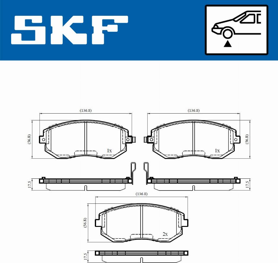 SKF VKBP 80545 A - Тормозные колодки, дисковые, комплект autospares.lv