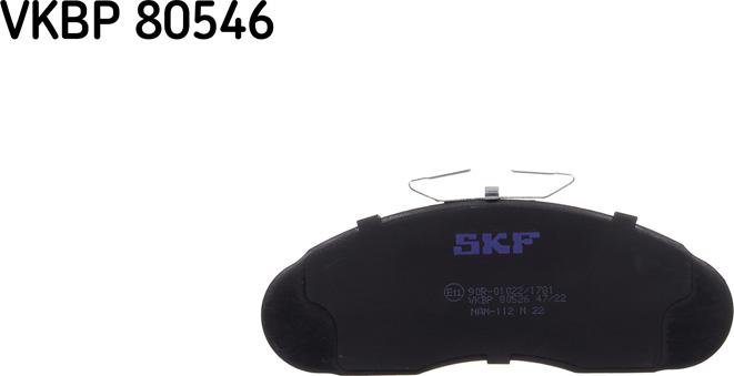 SKF VKBP 80546 A - Тормозные колодки, дисковые, комплект autospares.lv