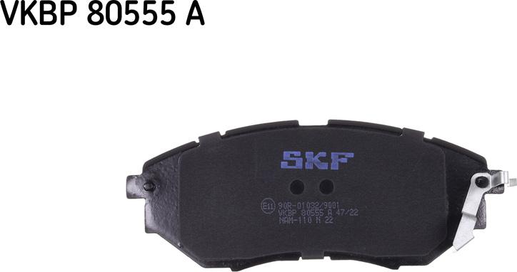 SKF VKBP 80555 A - Тормозные колодки, дисковые, комплект autospares.lv