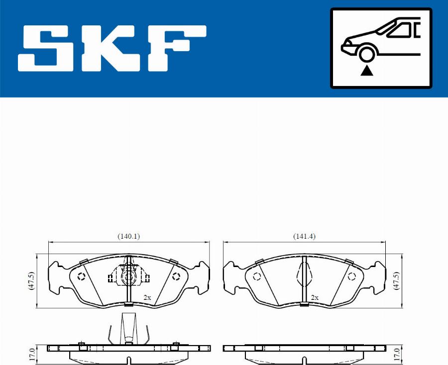 SKF VKBP 80553 - Тормозные колодки, дисковые, комплект autospares.lv