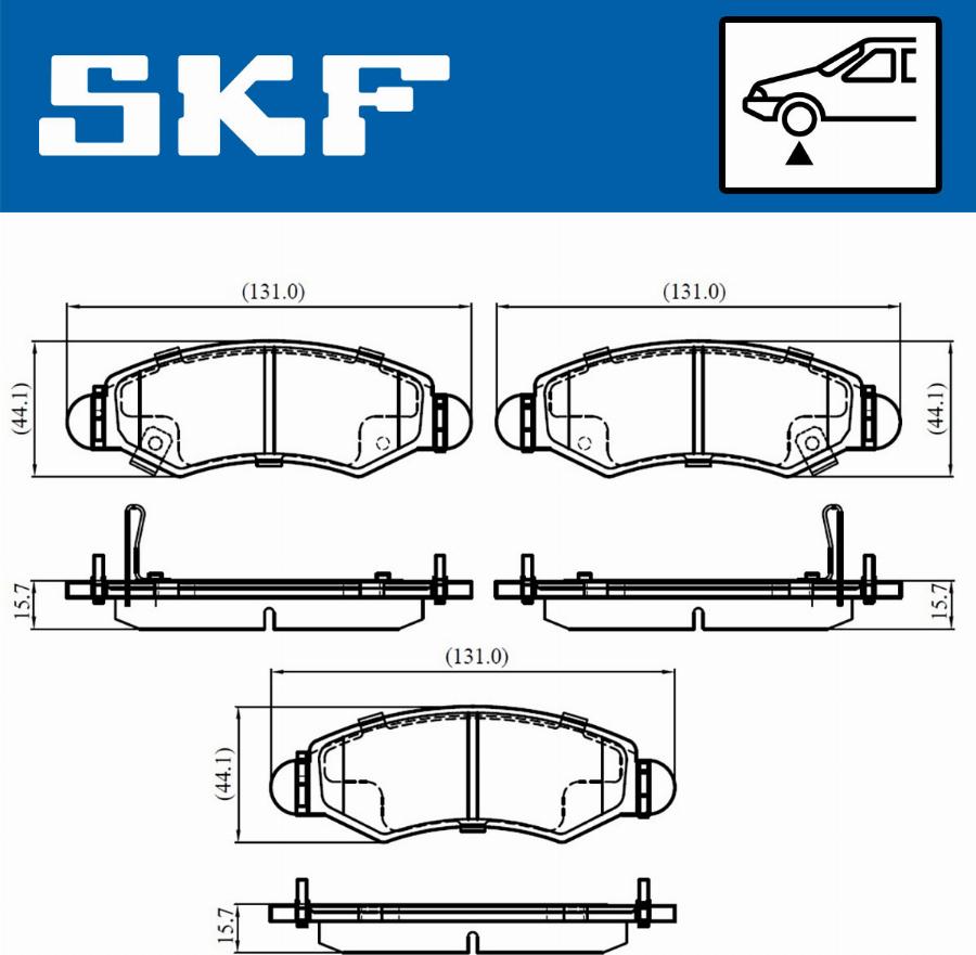 SKF VKBP 80500 A - Тормозные колодки, дисковые, комплект autospares.lv