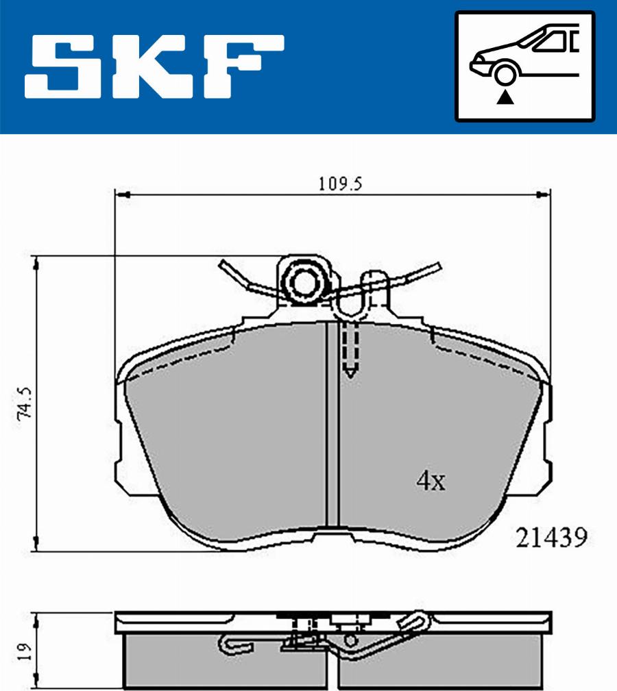 SKF VKBP 80516 - Тормозные колодки, дисковые, комплект autospares.lv
