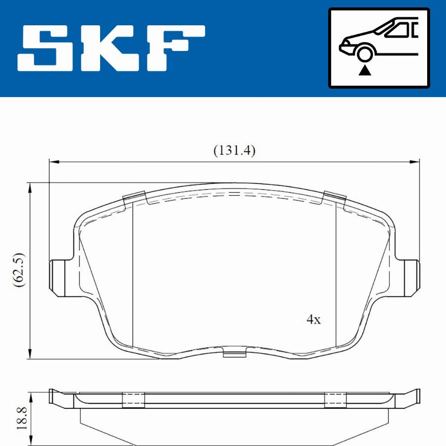 SKF VKBP 80517 - Тормозные колодки, дисковые, комплект autospares.lv