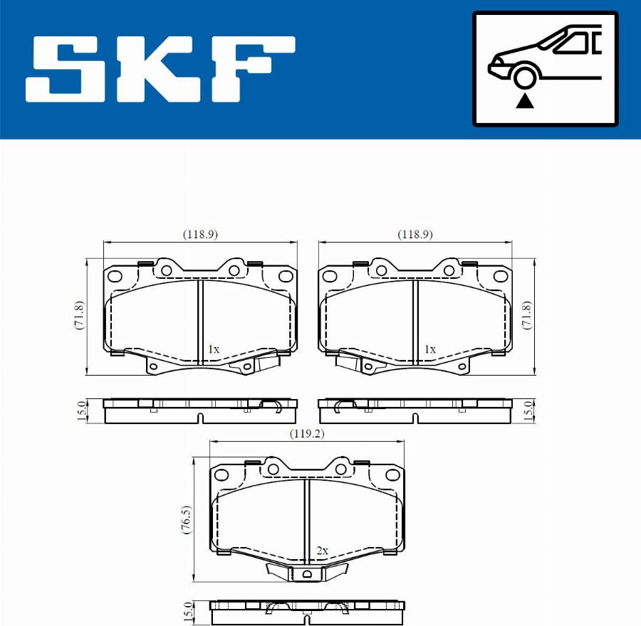 SKF VKBP 80537 A - Тормозные колодки, дисковые, комплект autospares.lv