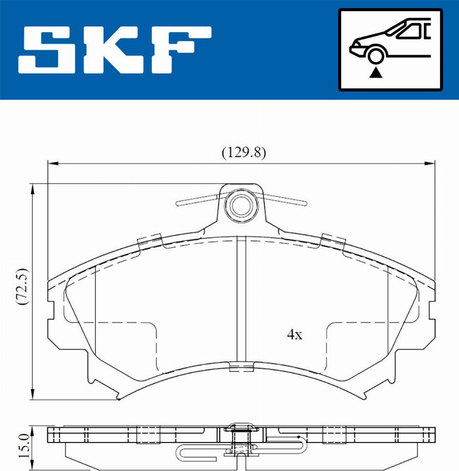 SKF VKBP 80575 A - Тормозные колодки, дисковые, комплект autospares.lv