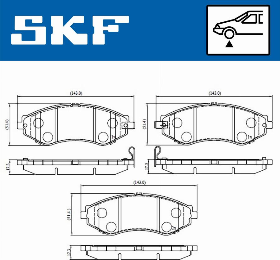 SKF VKBP 80570 A - Тормозные колодки, дисковые, комплект autospares.lv