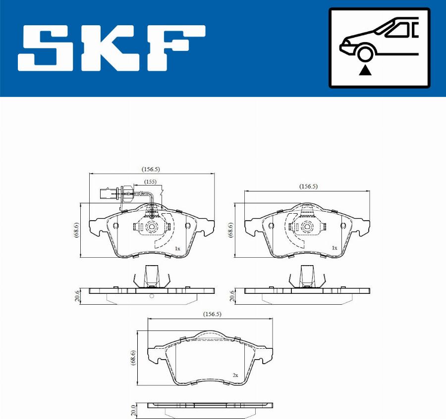 SKF VKBP 80573 E - Тормозные колодки, дисковые, комплект autospares.lv