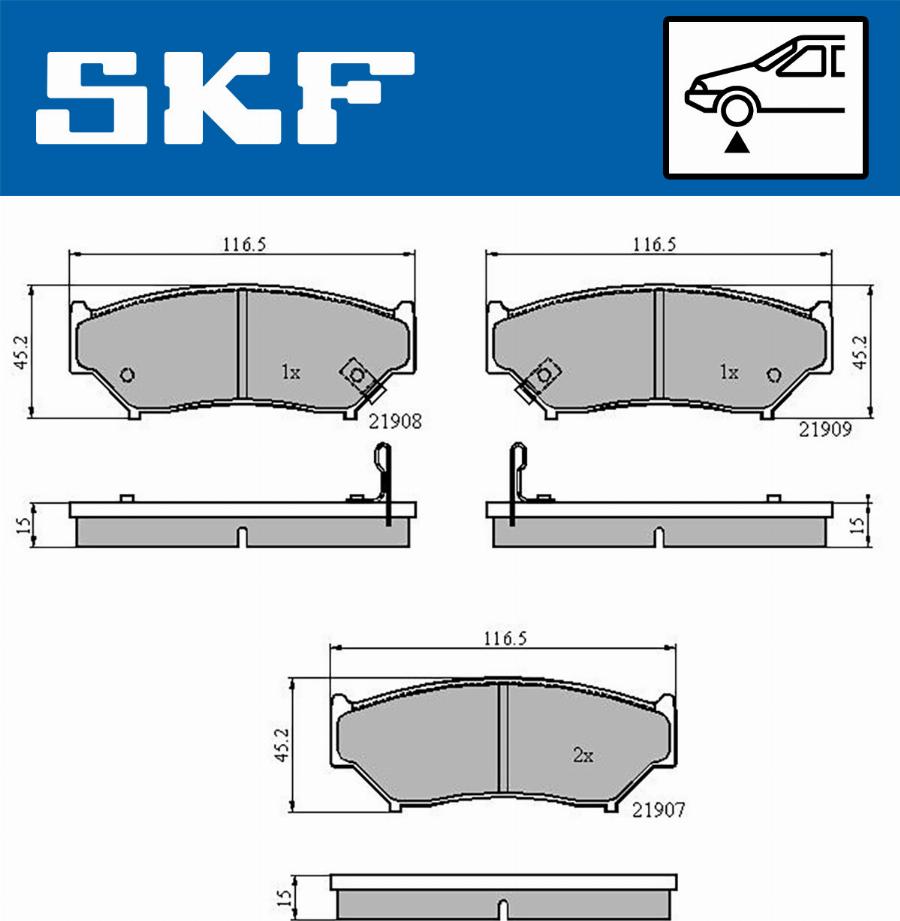 SKF VKBP 80572 A - Тормозные колодки, дисковые, комплект autospares.lv