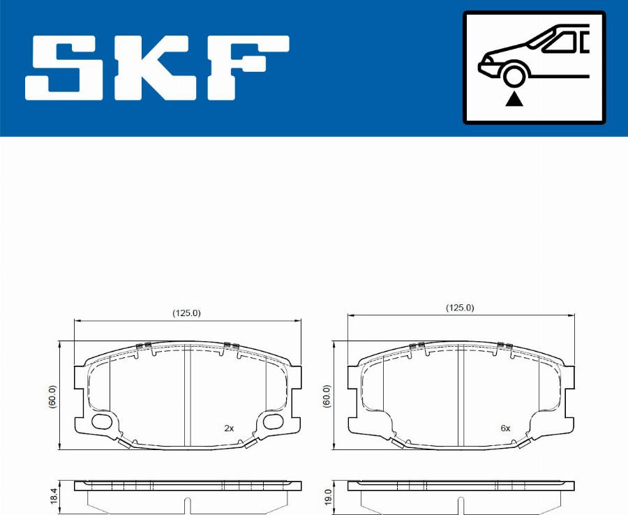 SKF VKBP 80652 - Тормозные колодки, дисковые, комплект autospares.lv