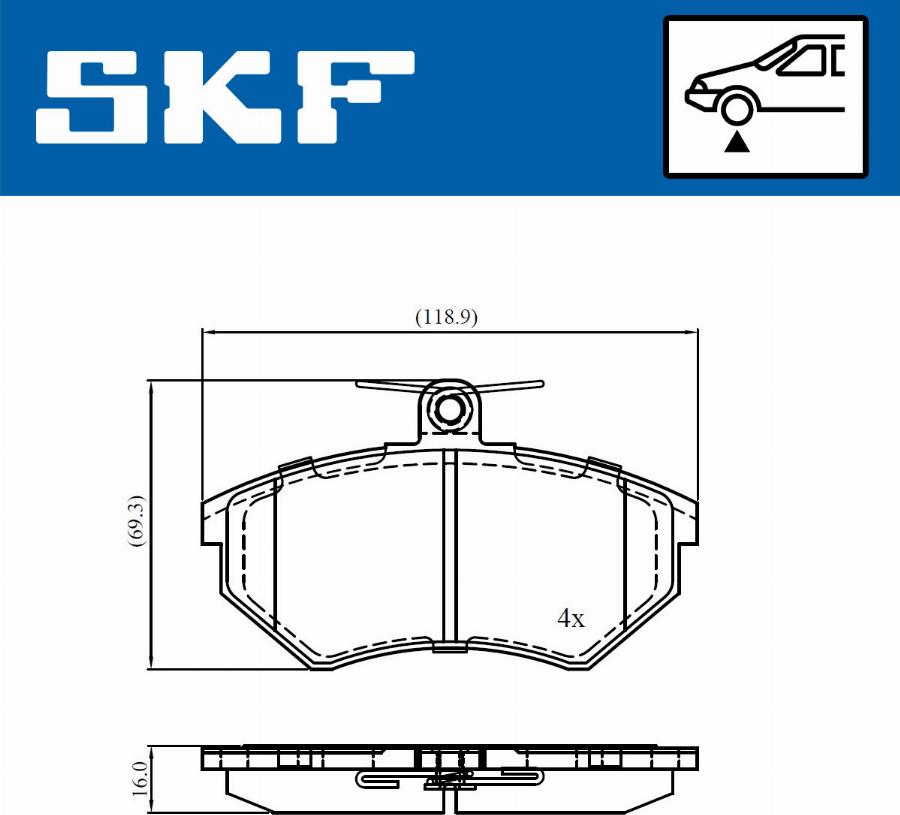 SKF VKBP 80668 - Тормозные колодки, дисковые, комплект autospares.lv