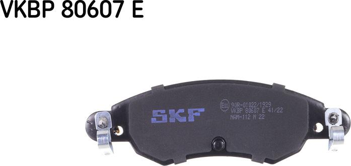 SKF VKBP 80607 E - Тормозные колодки, дисковые, комплект autospares.lv