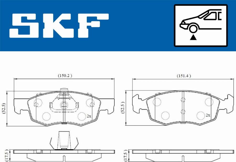 SKF VKBP 80618 - Тормозные колодки, дисковые, комплект autospares.lv
