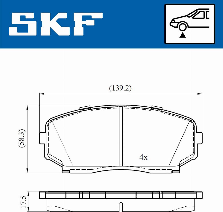 SKF VKBP 80612 A - Тормозные колодки, дисковые, комплект autospares.lv