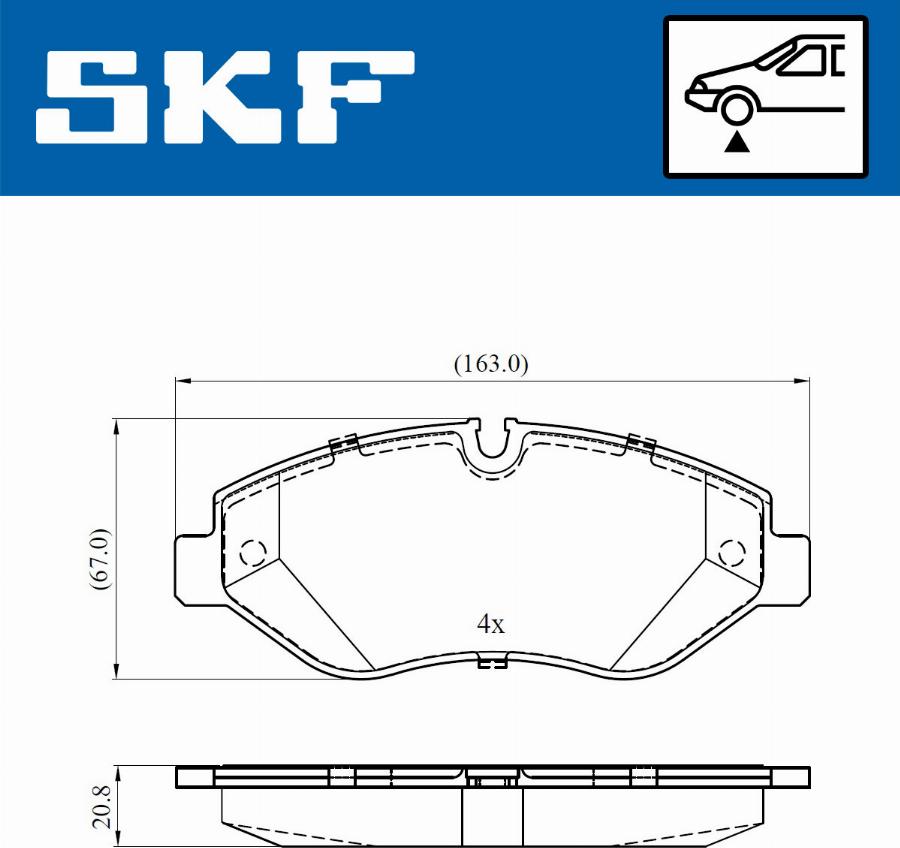 SKF VKBP 80633 E - Тормозные колодки, дисковые, комплект autospares.lv