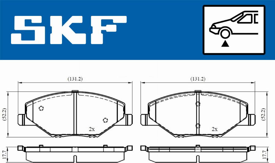 SKF VKBP 80628 - Тормозные колодки, дисковые, комплект autospares.lv