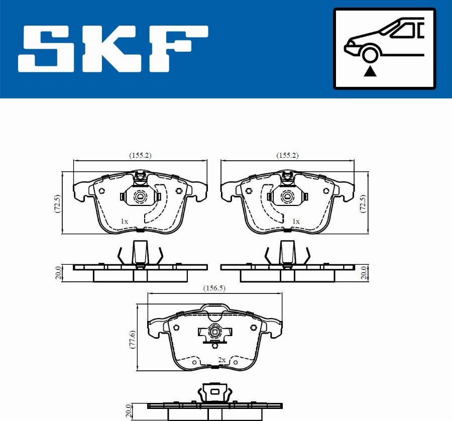 SKF VKBP 80674 - Тормозные колодки, дисковые, комплект autospares.lv