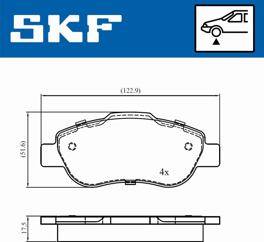 SKF VKBP 80677 - Тормозные колодки, дисковые, комплект autospares.lv