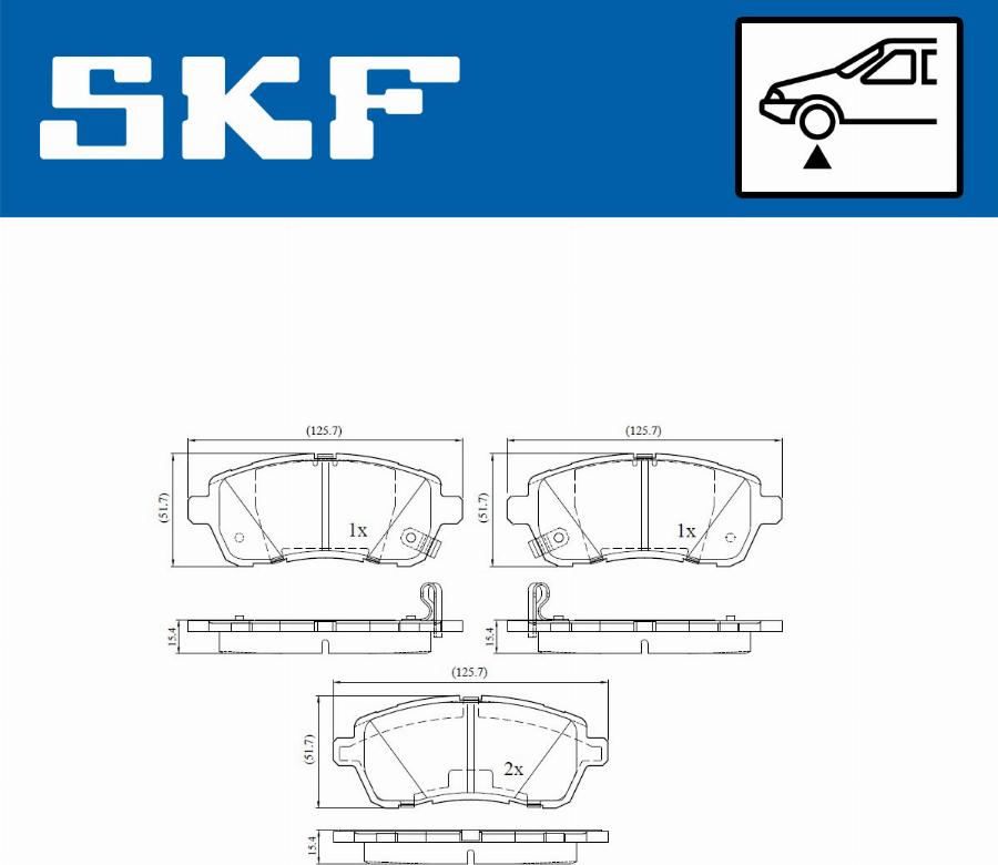 SKF VKBP 80096 A - Тормозные колодки, дисковые, комплект autospares.lv