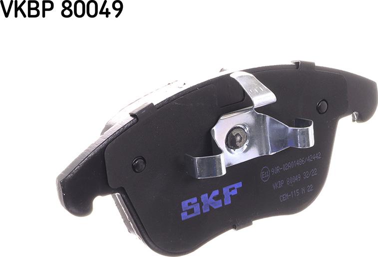 SKF VKBP 80049 - Тормозные колодки, дисковые, комплект autospares.lv