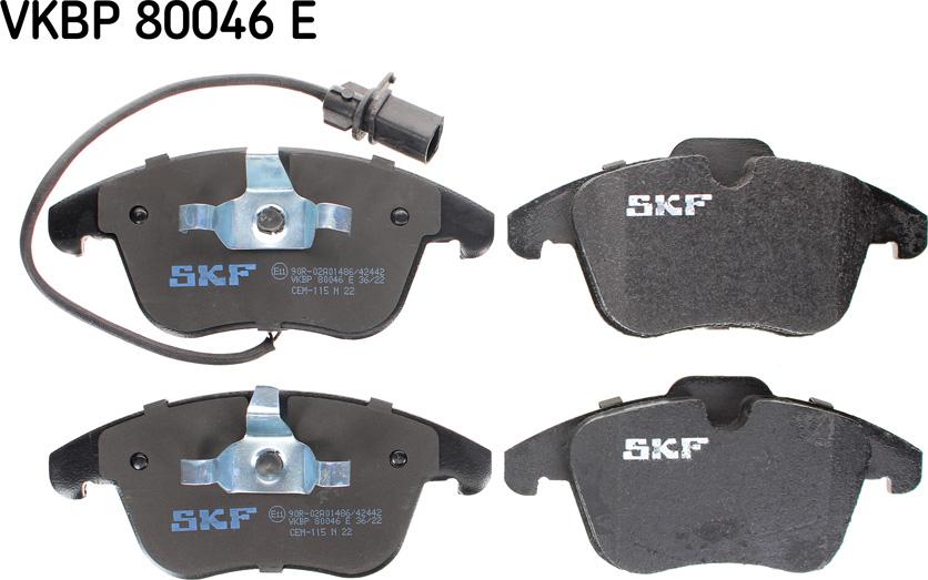 SKF VKBP 80046 E - Тормозные колодки, дисковые, комплект autospares.lv