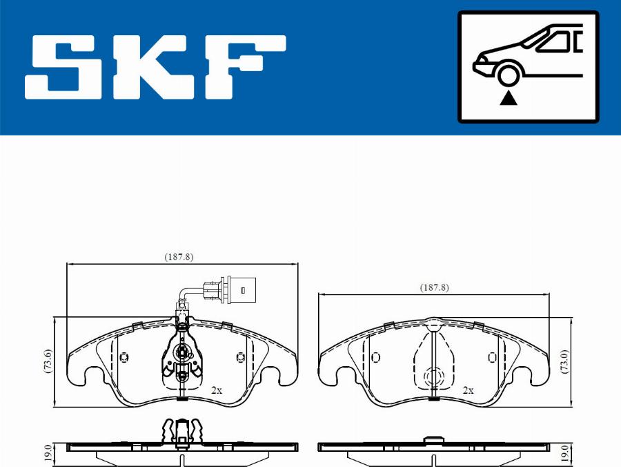 SKF VKBP 80053 E - Тормозные колодки, дисковые, комплект autospares.lv