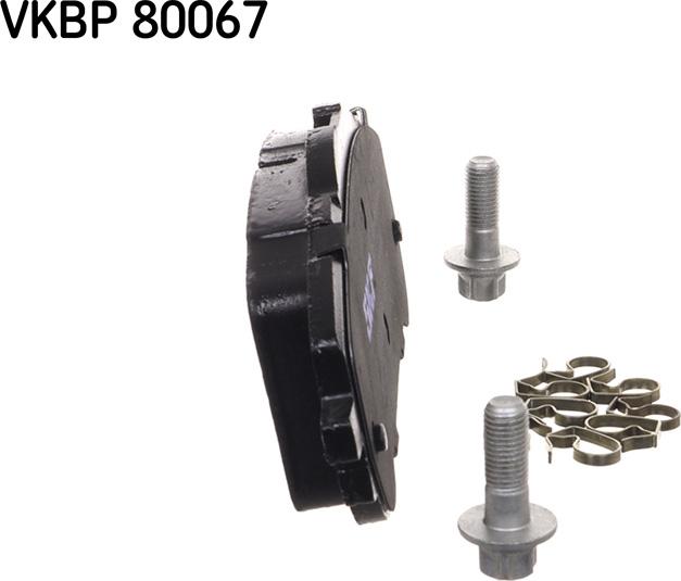 SKF VKBP 80067 - Тормозные колодки, дисковые, комплект autospares.lv