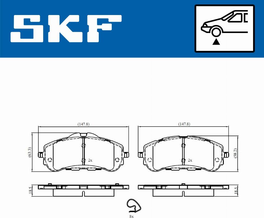 SKF VKBP 80067 - Тормозные колодки, дисковые, комплект autospares.lv