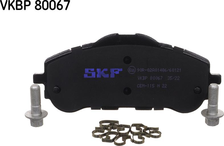 SKF VKBP 80067 - Тормозные колодки, дисковые, комплект autospares.lv