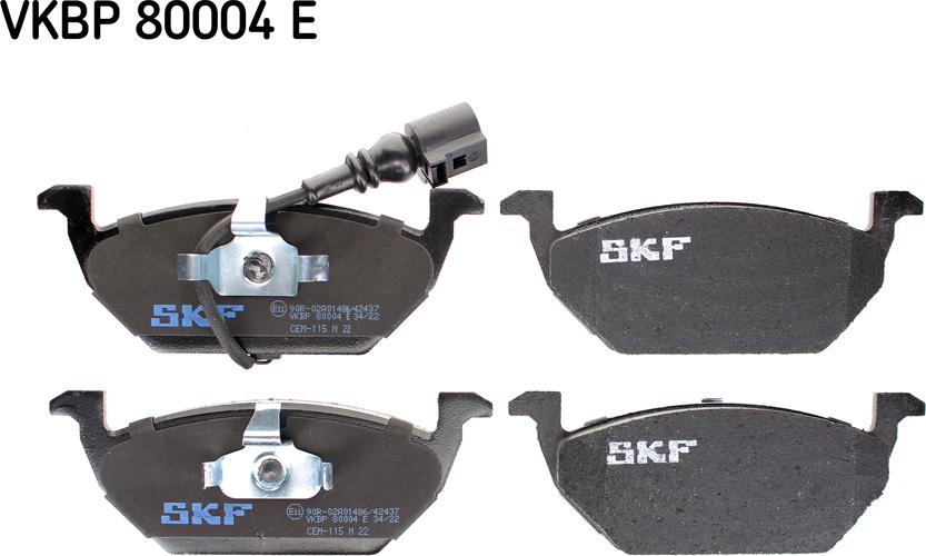 SKF VKBP 80004 E - Тормозные колодки, дисковые, комплект autospares.lv