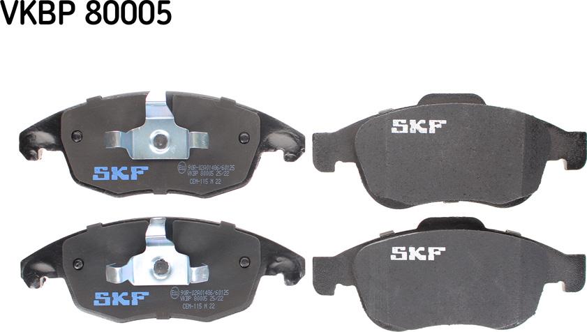 SKF VKBP 80005 - Тормозные колодки, дисковые, комплект autospares.lv