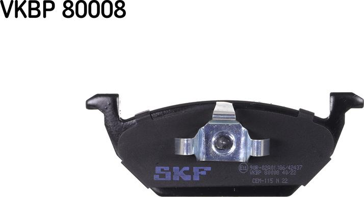 SKF VKBP 80008 - Тормозные колодки, дисковые, комплект autospares.lv