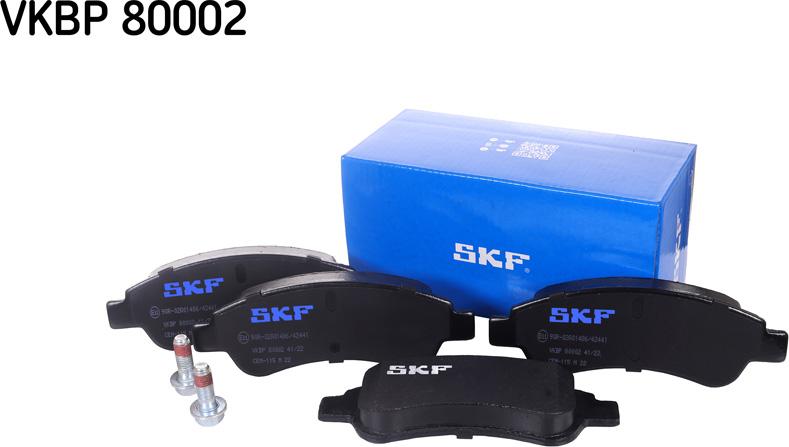 SKF VKBP 80002 - Тормозные колодки, дисковые, комплект autospares.lv