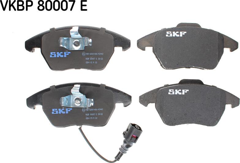 SKF VKBP 80007 E - Тормозные колодки, дисковые, комплект autospares.lv