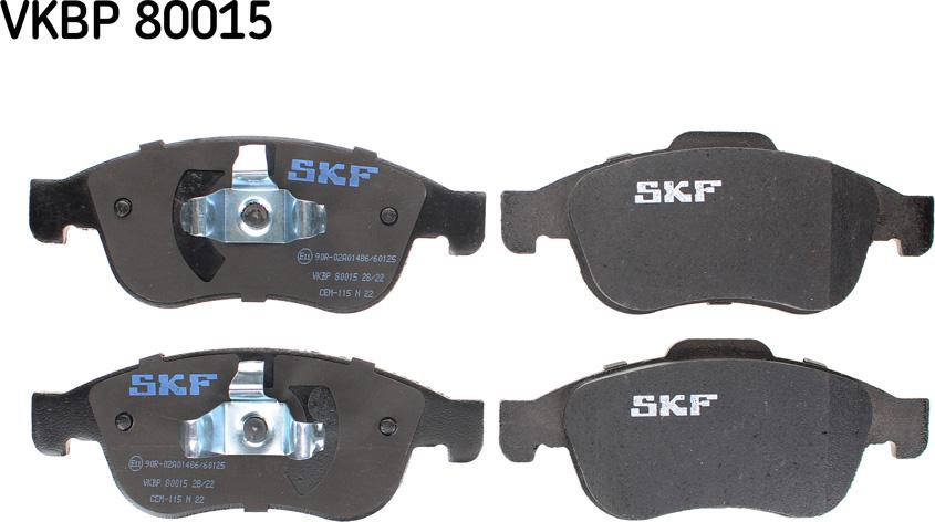 SKF VKBP 80015 - Тормозные колодки, дисковые, комплект autospares.lv