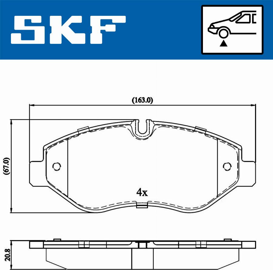 SKF VKBP 80089 - Тормозные колодки, дисковые, комплект autospares.lv