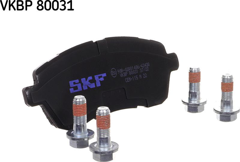 SKF VKBP 80031 - Тормозные колодки, дисковые, комплект autospares.lv