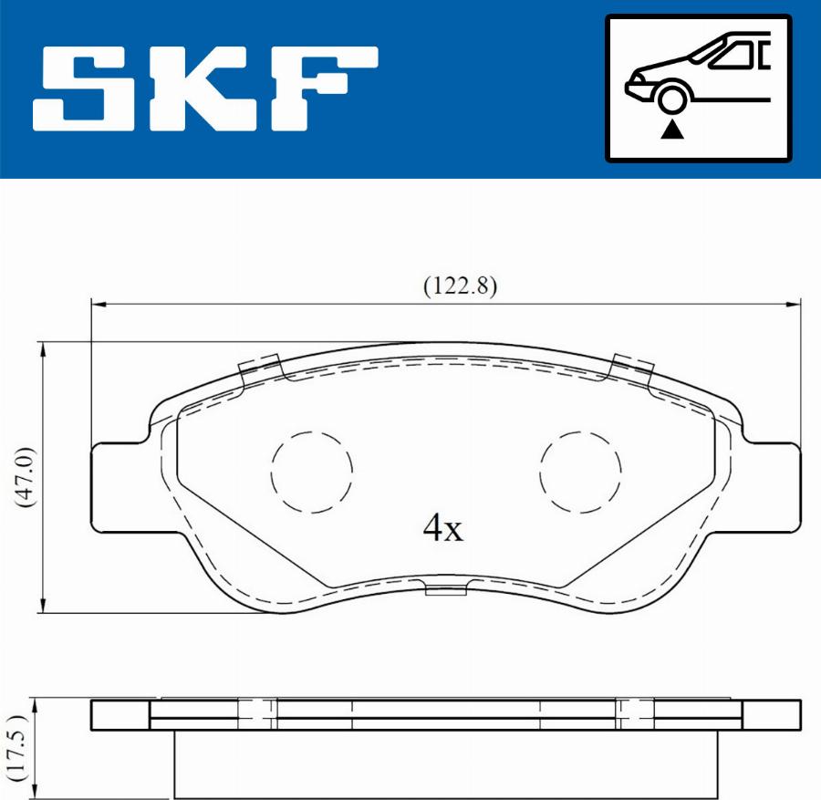 SKF VKBP 80037 - Тормозные колодки, дисковые, комплект autospares.lv