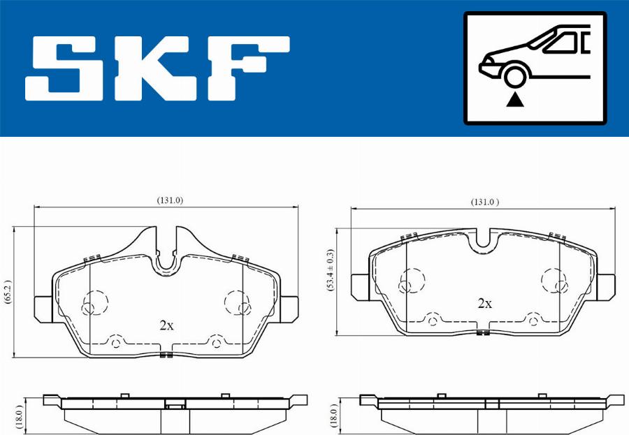 SKF VKBP 80079 - Тормозные колодки, дисковые, комплект autospares.lv